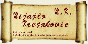 Mijajlo Krejaković vizit kartica